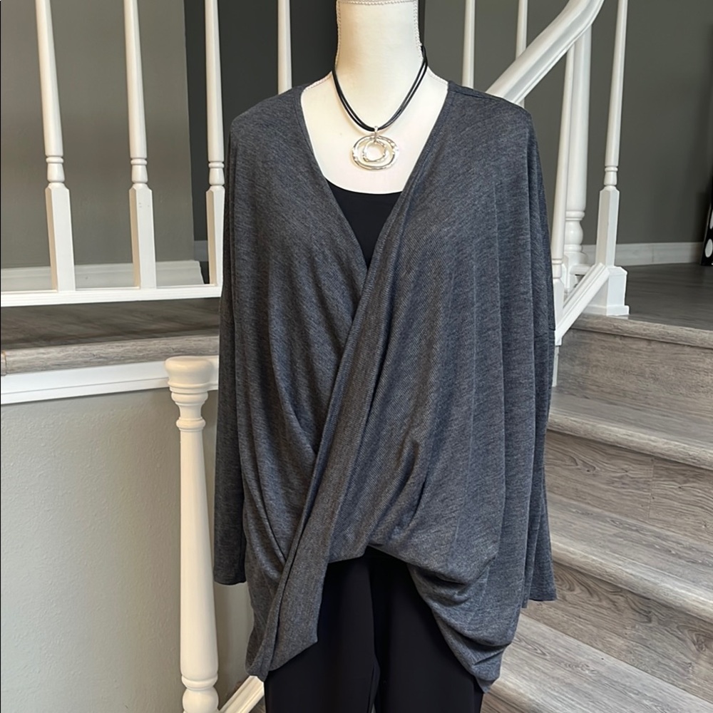 HYFVE Gray Draped Women's Top